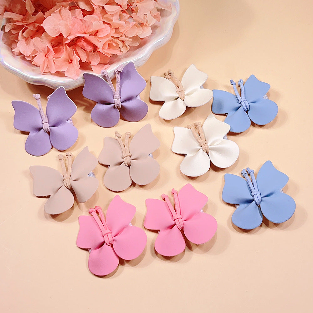Girl'S Sweet Butterfly Pu Hair Clip