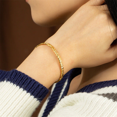 Simple Style Solid Color 304 Stainless Steel Bangle In Bulk