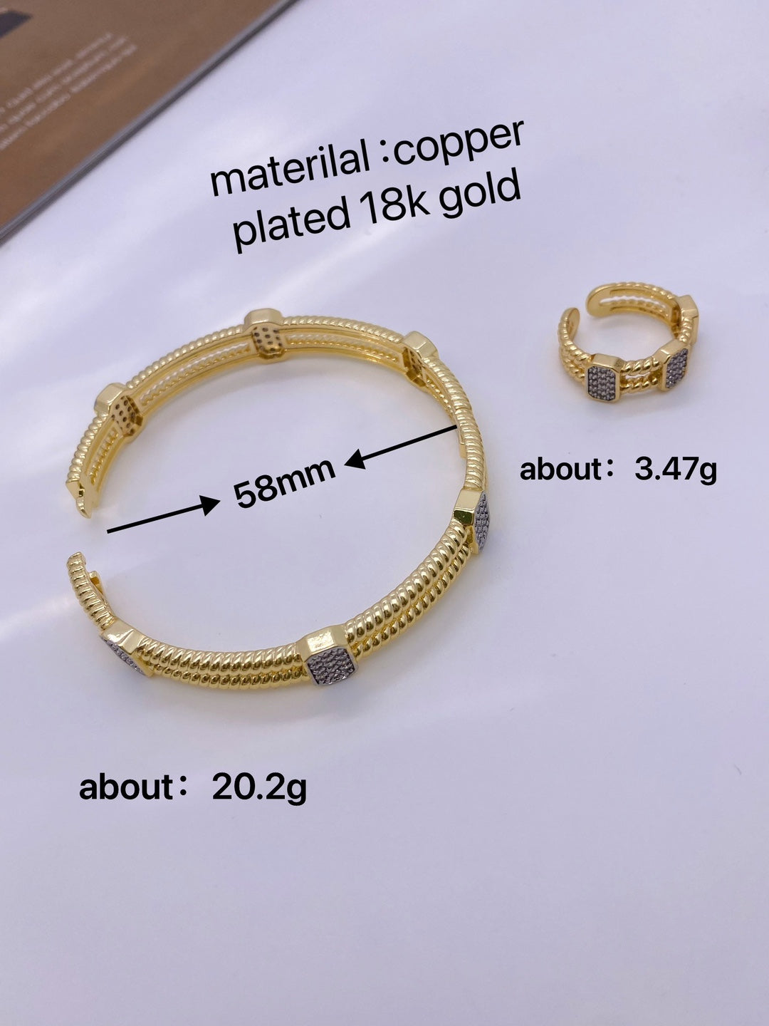Jewelry Vintage Style Classic Style Geometric Copper Zircon Plating Rings Bracelets