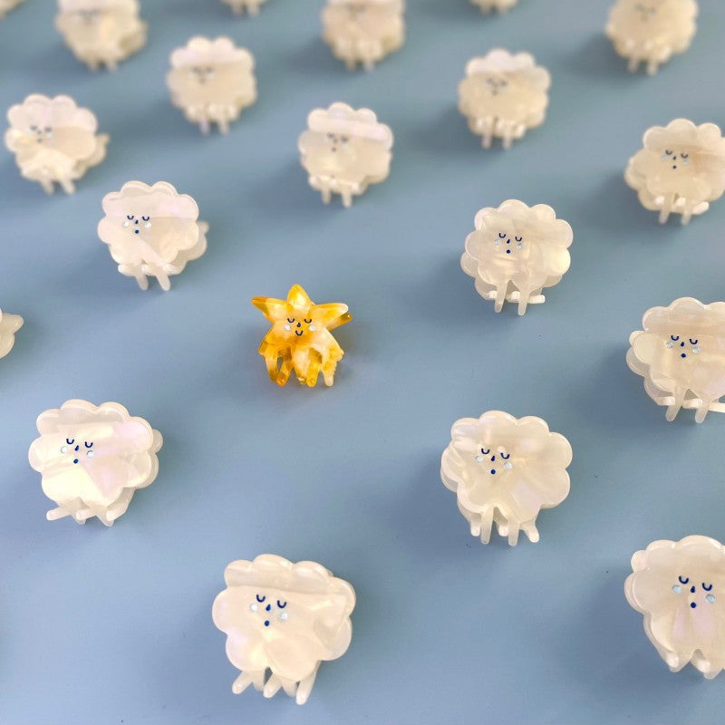 simple style clouds star arylic hollow out hair claws