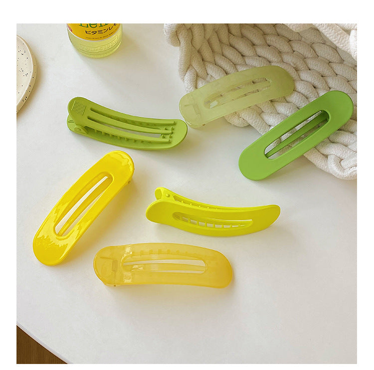 fashion solid color green new hairpin cosmetic clip hair ornaments