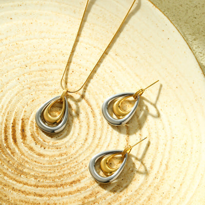 Jewelry Casual Simple Style Water Droplets 304 Stainless Steel Earrings Necklace