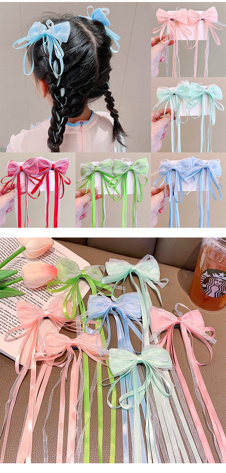 cute bow knot cloth hair clip