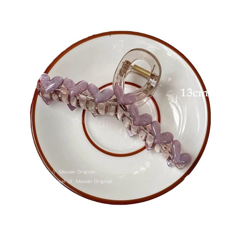 Cute love grab clip girl 2025 new popular high-end disc hair shark clip hairpin hair card headdress