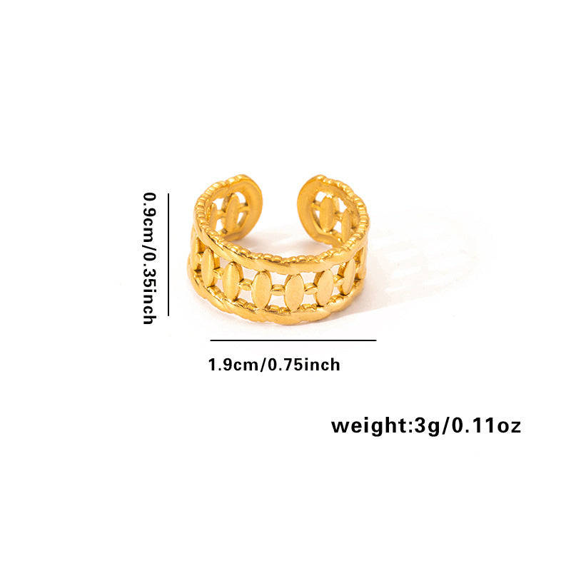 Jewelry Elegant Love Moon Leaves Titanium Steel Open Rings