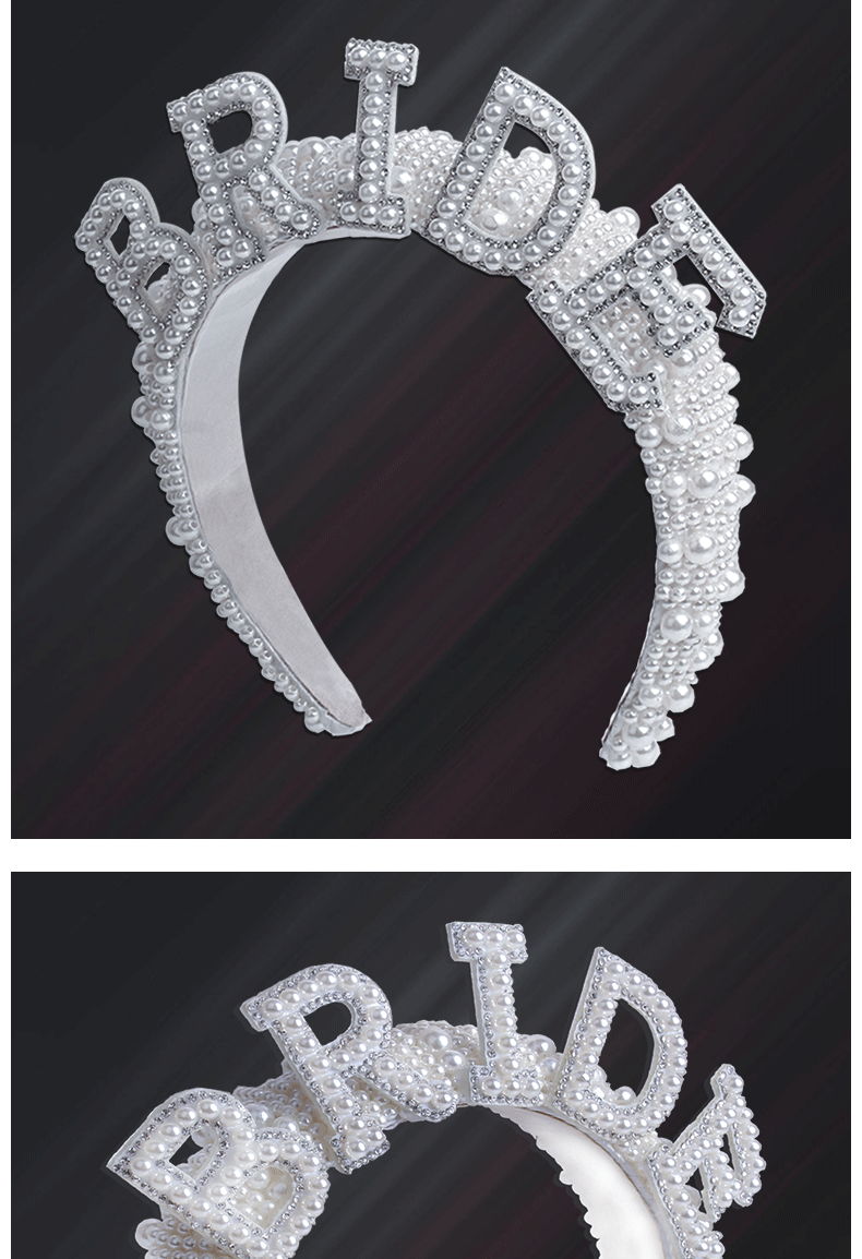 princess letter flannel inlay artificial pearls hair band