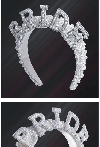 princess letter flannel inlay artificial pearls hair band