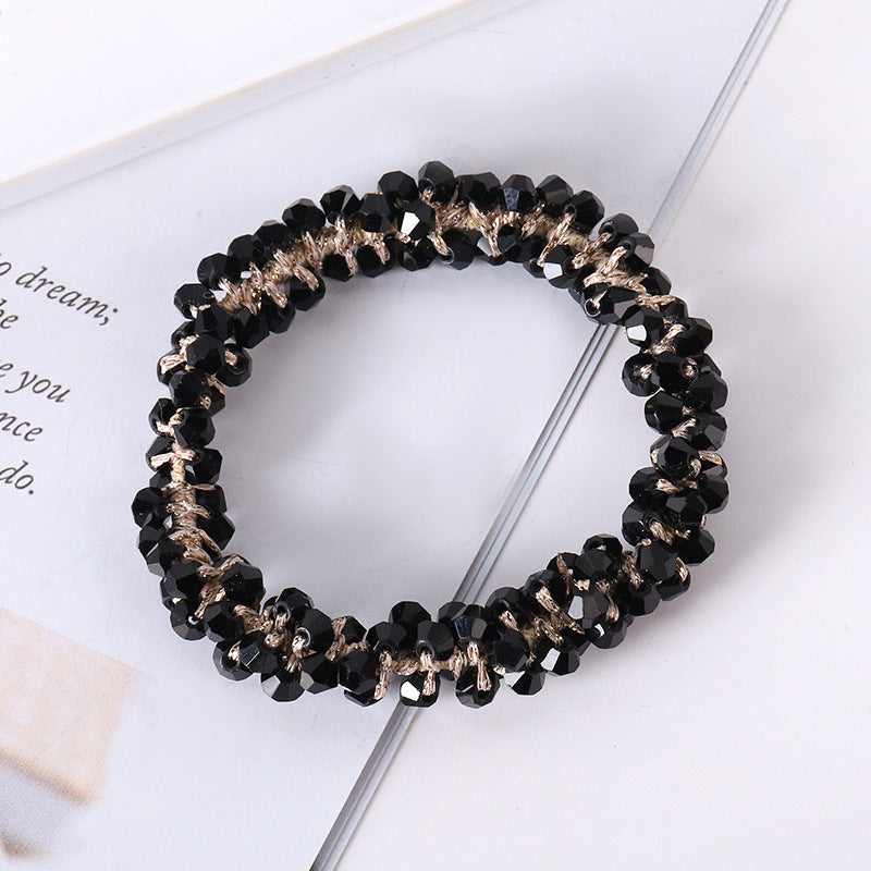 elegant geometric imitation pearl rhinestone hair tie