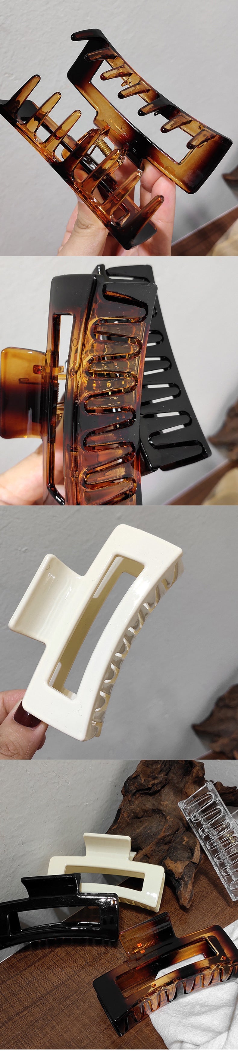 Women's Lady Korean Style IG Style Solid Color Plastic Spray Paint Hair Claws