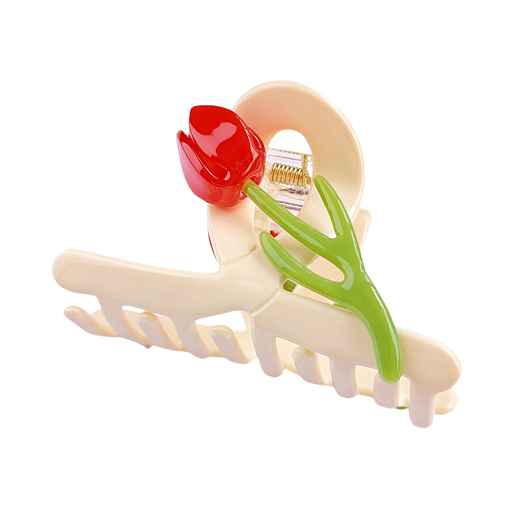 Women's Elegant Simple Style Tulip Acetic acid sheets Handmade Hair Claws