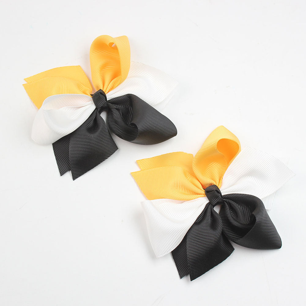 Girl'S IG Style Sweet Bow Knot Cloth Inlay Rhinestones Hair Clip