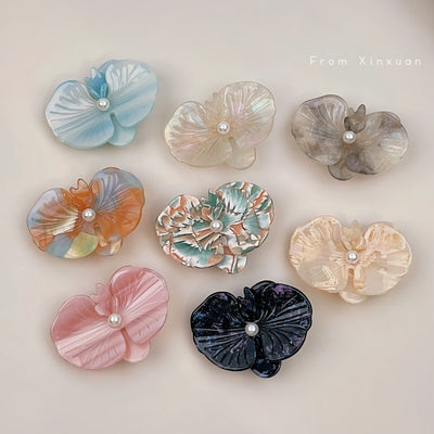 Korean Style Elegant Acetate Texture Phalaenopsis Barrettes Duckbill Clip Niche Design Exquisite Bang Clip Accessories
