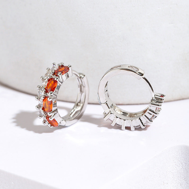 1 Pair Simple Style Geometric Plating Copper Zircon Earrings