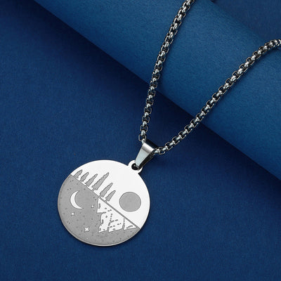 Jewelry Streetwear Moon Forest 304 Stainless Steel Pendant Necklace