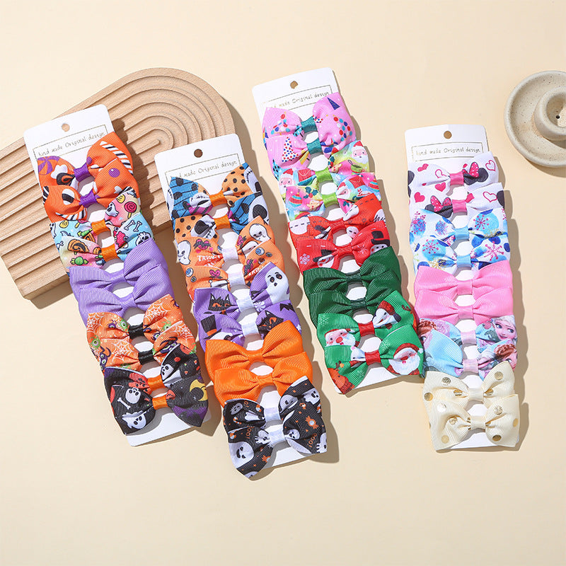 Girl'S Sweet Korean Style Bow Knot Polyester Hair Clip