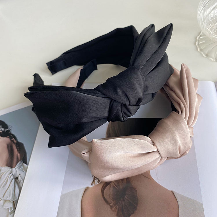 korean satin bowknot wide-brimmed headband