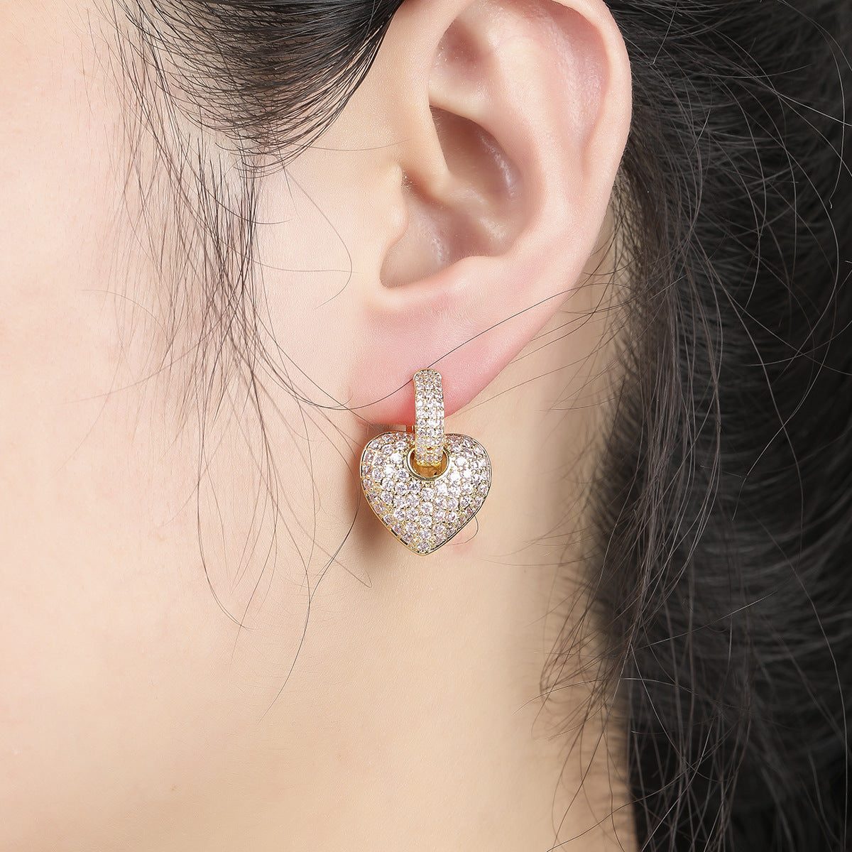 1 Pair Simple Style Heart Shape Copper Earrings