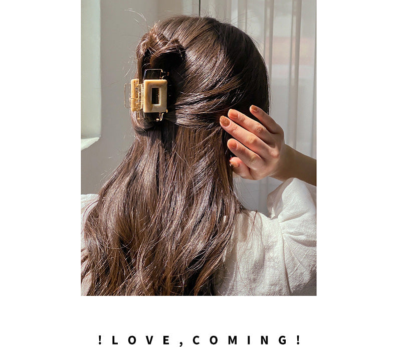 Women's Casual Simple Style Square Arylic Stoving Varnish Hair Claws