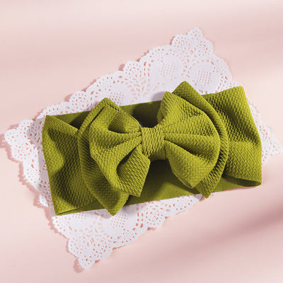 fashion children's solid color double-layer bowknot hairband