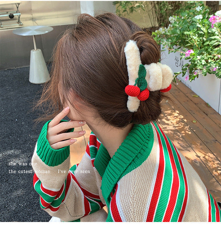 Women's Cute Color Block Cloth Hair Claws