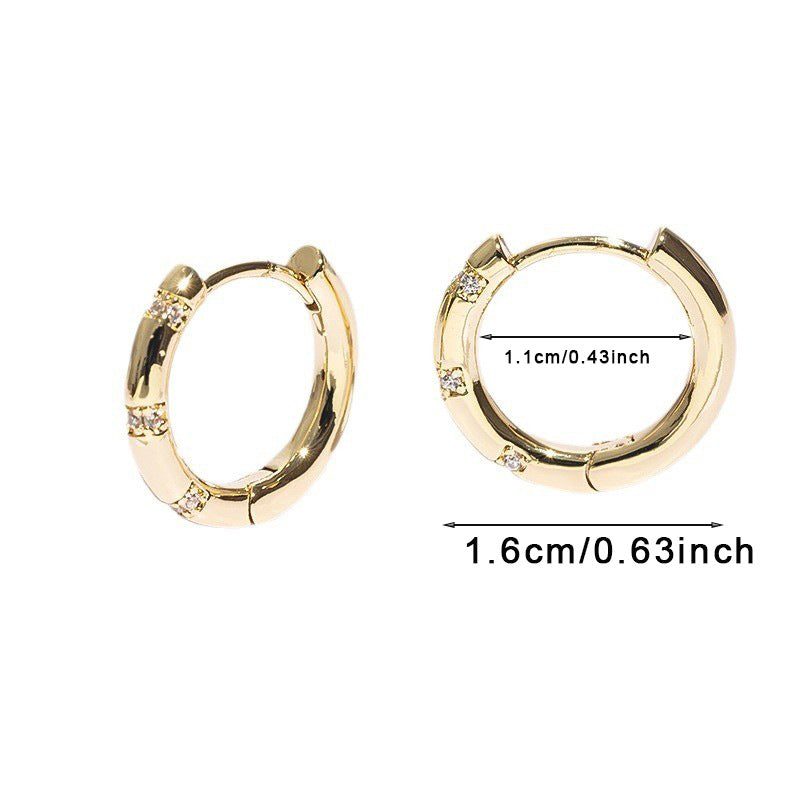 1 Pair Simple Style Geometric Inlay Copper Zircon Earrings