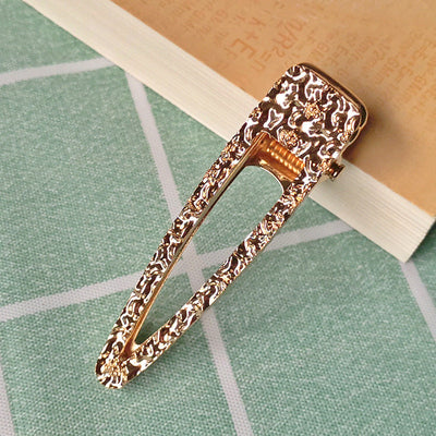 simple style moon flower metal plating artificial pearls rhinestones hair clip 1 piece