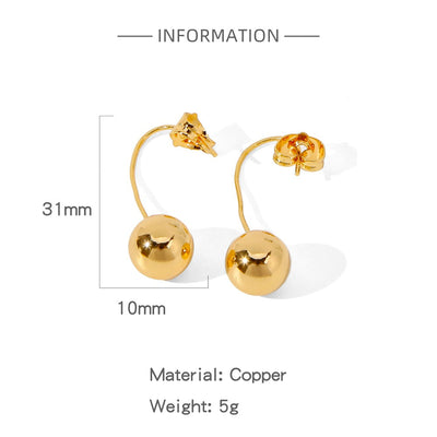 1 Pair Simple Style Solid Color Plating Copper Copper Earrings