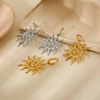1 Pair Vintage Style Classic Style Sun 304 Stainless Steel 18K Gold Plated Drop Earrings