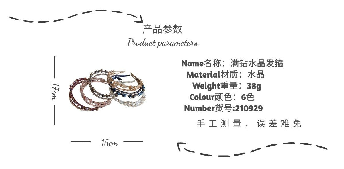 korean crystal pearl winding headband hollow baroque hair tie female
