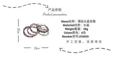 korean crystal pearl winding headband hollow baroque hair tie female