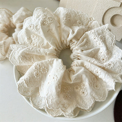 Super Fairy Internet Hot New Lace Large Intestine Ring Hair Ring Graceful and Fashionable Girl Top Cuft Boutique Hairware