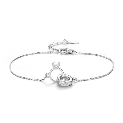 Copper Inlay Round Square Heart Shape Imitation Moissanite Bracelets