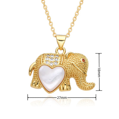 Copper Inlay Snake Dragonfly Zircon Pendant Necklace