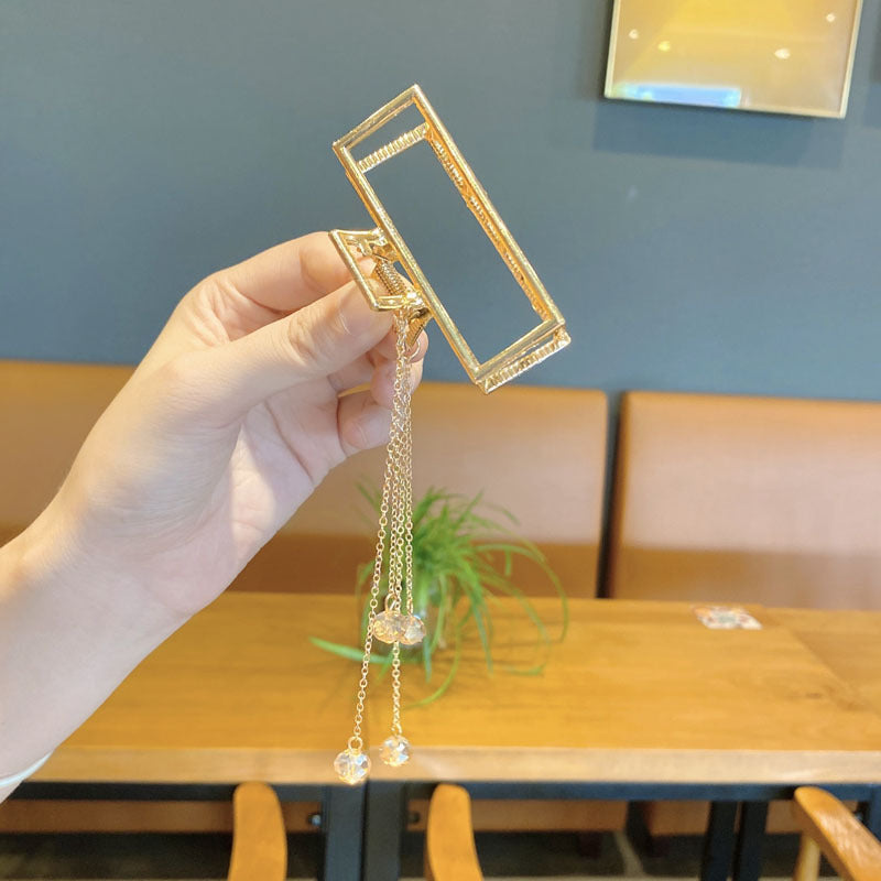 retro butterfly metal pendant tassel hair clip