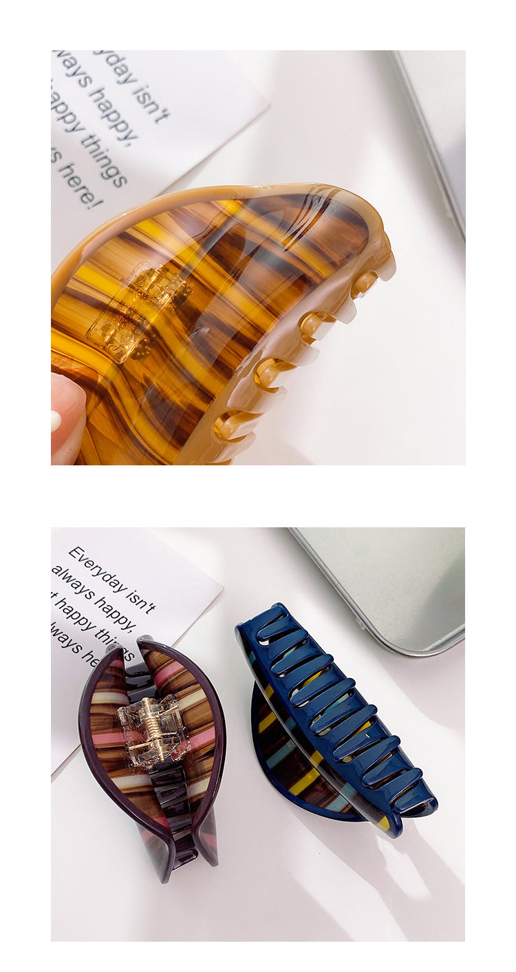 Women's Retro Stripe Acetic acid sheets Hair Claws