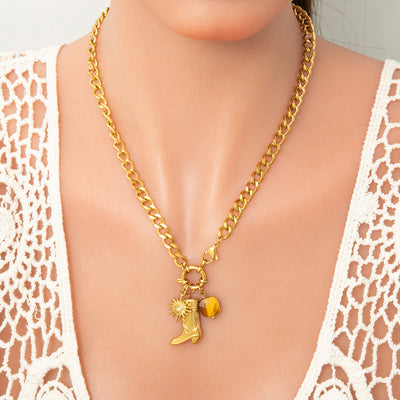 Jewelry Lady Heart Shape 304 Stainless Steel Plating Pendant Necklace