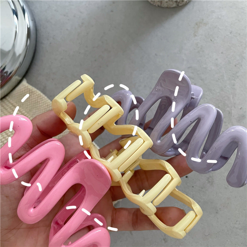 Women's Sweet Korean Style Waves Lines Plastic Hair Claws