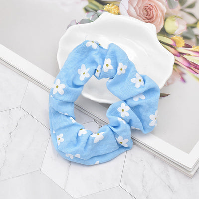 korean style flower print fabric hair scrunchies
