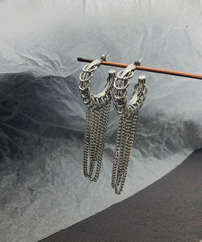 1 Pair Vintage Style Exaggerated Geometric chain Copper Earrings