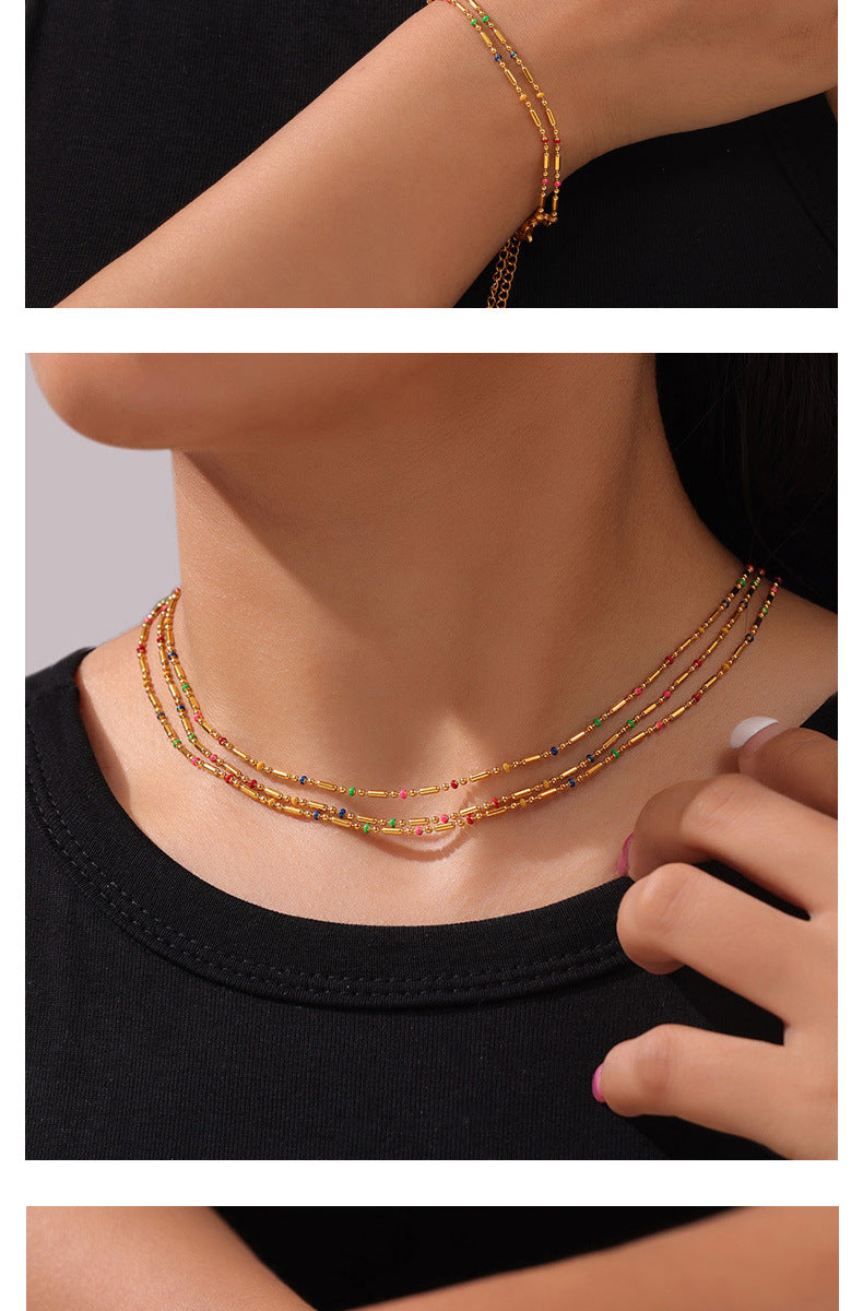 Jewelry Simple Style IG Style Geometric Titanium Steel Plating Jewelry Set