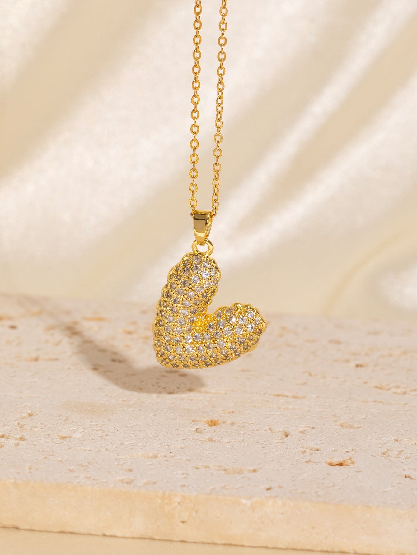 Copper Plating Heart Shape Pendant Necklace