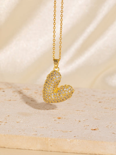 Copper Plating Heart Shape Pendant Necklace