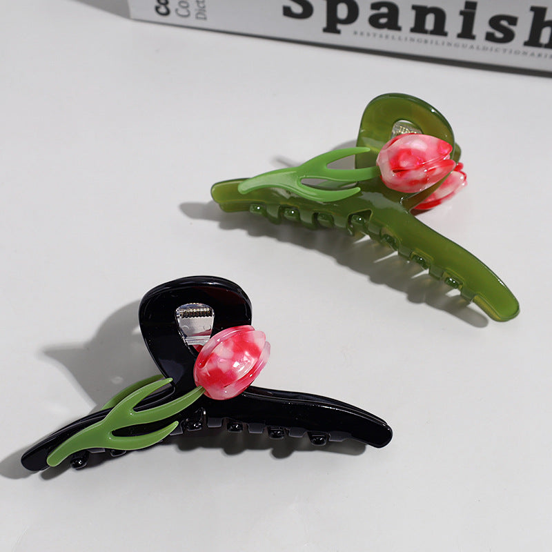 women's elegant sweet tulip plastic hair claws