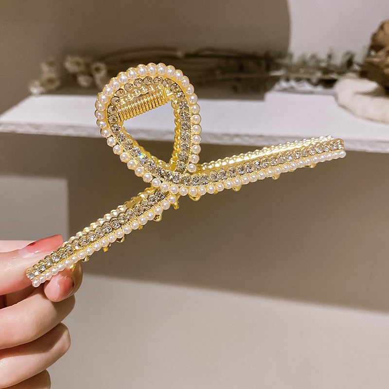 korean fashion pearl diamond-encrusted hair shark clip hairpin simple hair accessories