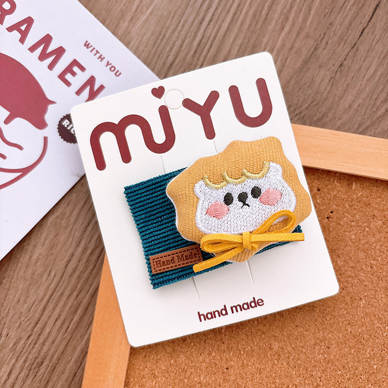 Girl'S Cartoon Style Cute Animal Cloth Hair Clip