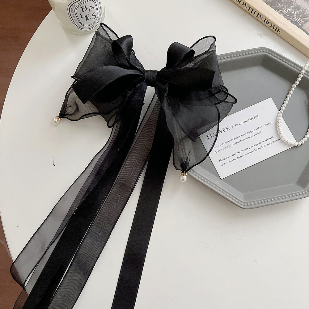 sweet solid color cloth bowknot hair clip