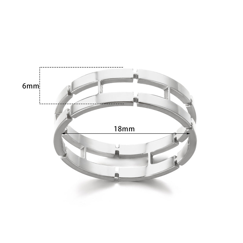Jewelry Simple Style Commute Geometric 304 Stainless Steel 18K Gold Plated Rings