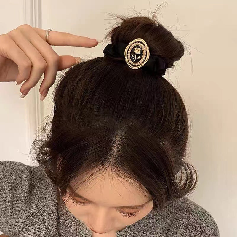 lady flower cloth hair tie