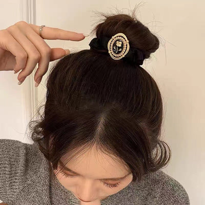 lady flower cloth hair tie