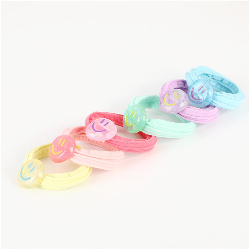 Kid'S Cute Smile Face Plastic rubber band Hair Tie
